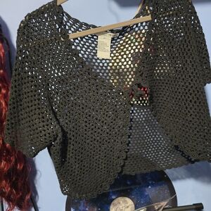 Madison Leigh Black Open-Front Cardigan